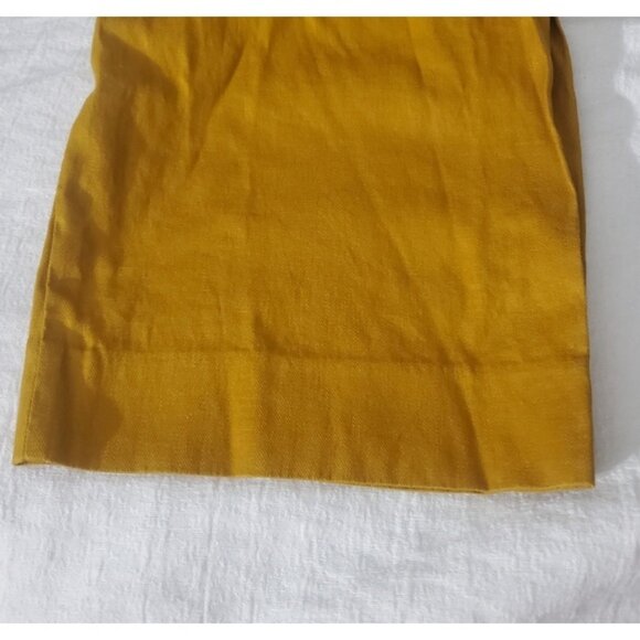 Banana Republic High-Rise Wide-Leg Mustard Linen-Cotton Pant - Picture 13 of 13
